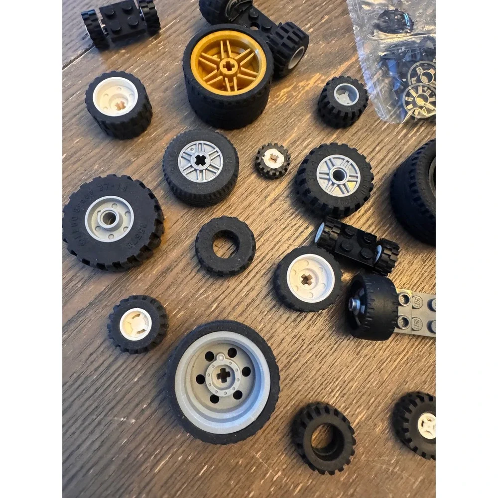LEGO Wheels Tires Axles Vehicle Chassis Parts Mixed Bulk Lot